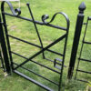 5 bar pedestrian gate with scroll top detail and hunting latch